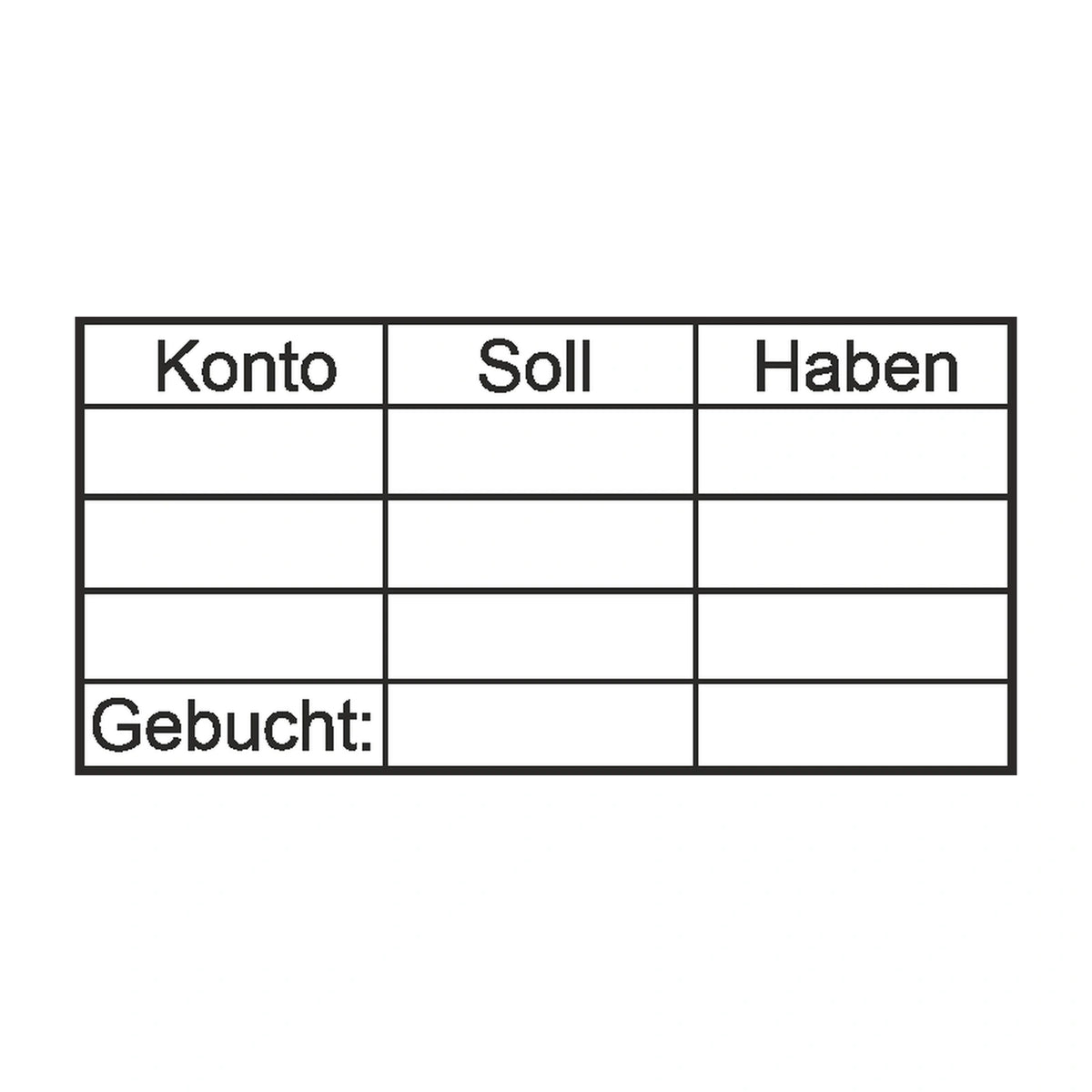 Buchungsstempel Konto, Soll & Haben – Stempelabdruck