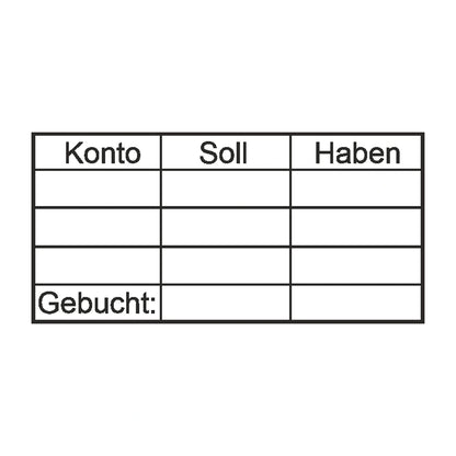 Buchungsstempel Konto, Soll & Haben – Stempelabdruck