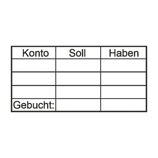 Buchungsstempel Konto, Soll & Haben – Stempelabdruck
