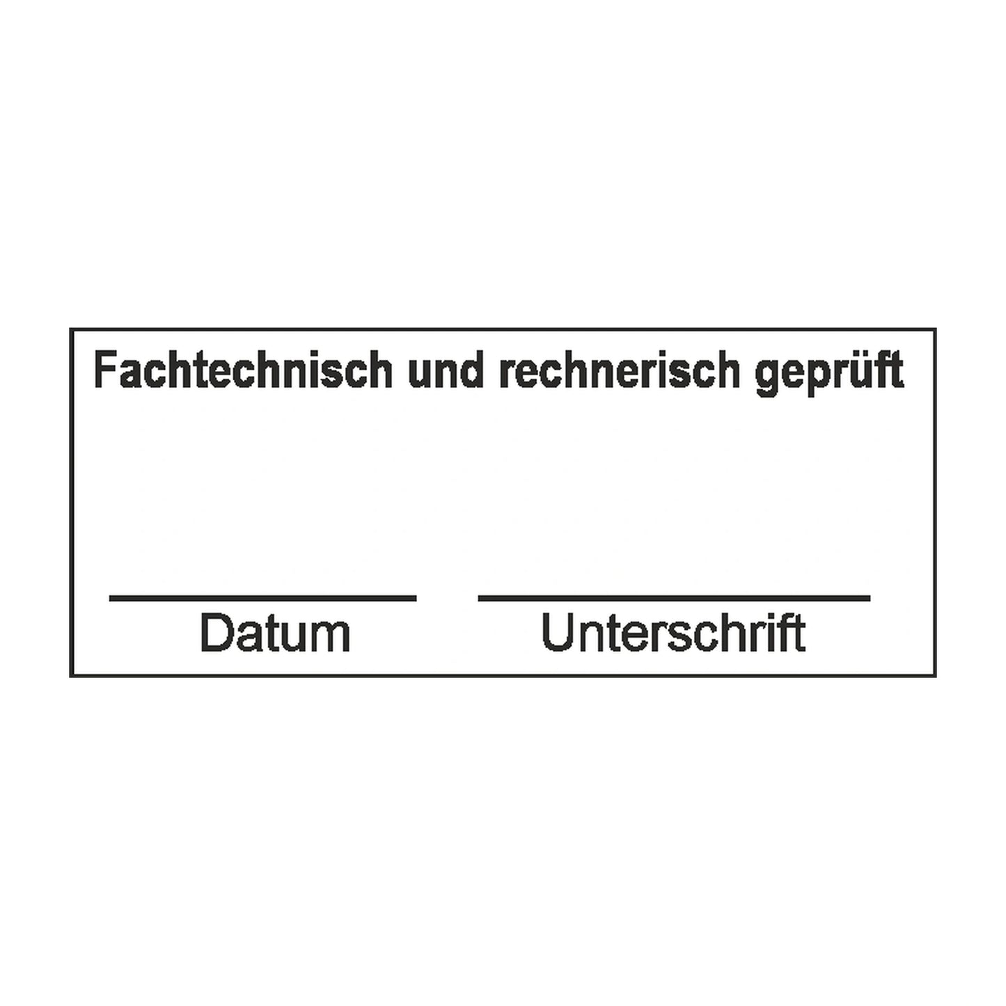 Fachtechnischer und rechnerischer Prüfstempel – Stempelabdruck