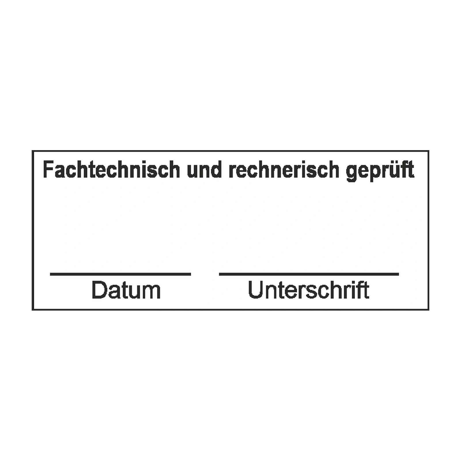 Fachtechnischer und rechnerischer Prüfstempel – Stempelabdruck
