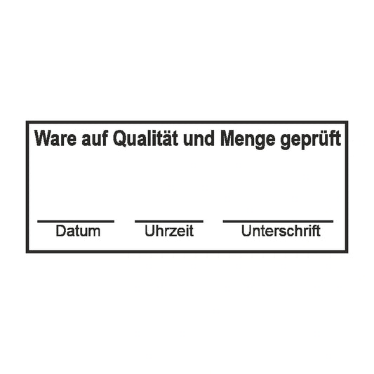 Wareneingangsprüfstempel Qualität & Menge – Stempelabdruck