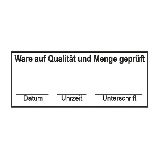 Wareneingangsprüfstempel Qualität & Menge – Stempelabdruck