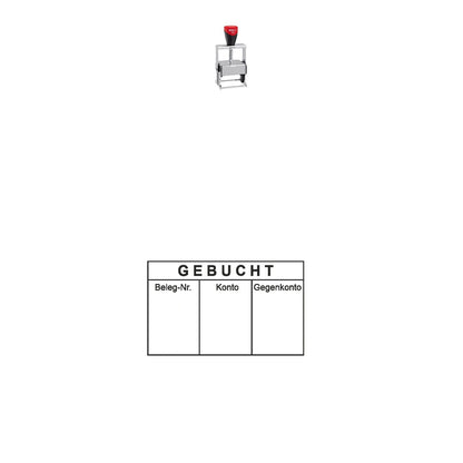 Gebuchtstempel Konto & Gegenkonto – Stempelgerät mit Abdruck
