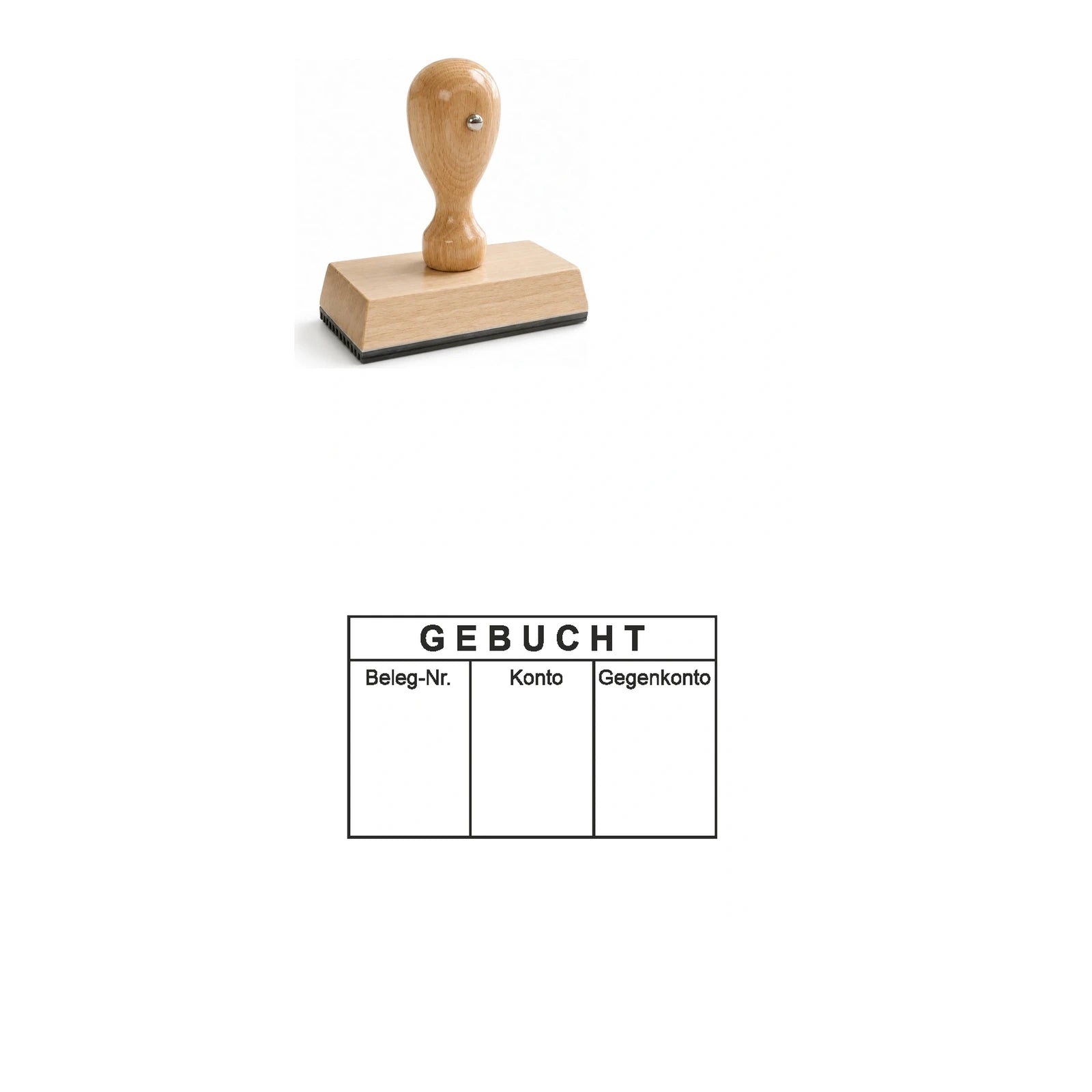 Gebuchtstempel Konto & Gegenkonto – Stempelgerät mit Abdruck