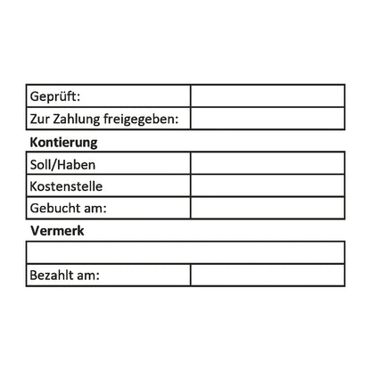 Rechnungsprüf- und Kontierungsstempel mit Vermerk – Stempelabdruck