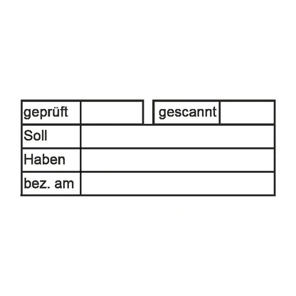 Prüf-, Scan- und Bezahlstatusstempel – Stempelabdruck
