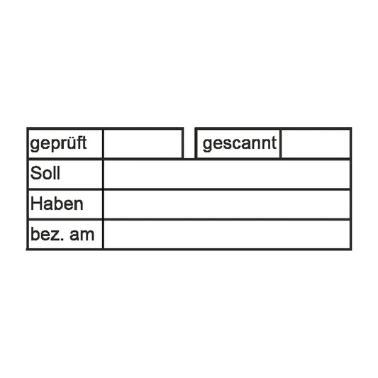Prüf-, Scan- und Bezahlstatusstempel – Stempelabdruck