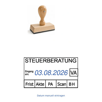 Posteingangsstempel Steuerkanzlei mit Fristen – Stempelgerät mit Abdruck
