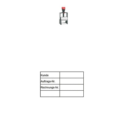 Kundenbelegstempel Auftrag & Rechnung – Stempelgerät mit Abdruck