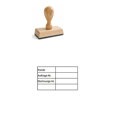 Kundenbelegstempel Auftrag & Rechnung – Stempelgerät mit Abdruck