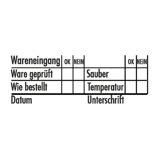 Wareneingangsprüfstempel Sauberkeit & Bestellung – Stempelabdruck