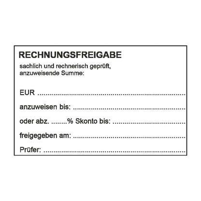 Rechnungsfreigabestempel Anweisung & Skonto – Stempelabdruck