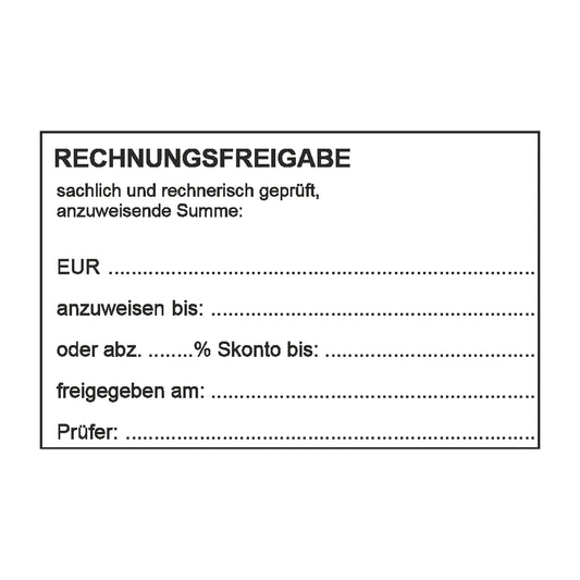 Rechnungsfreigabestempel Anweisung & Skonto – Stempelabdruck