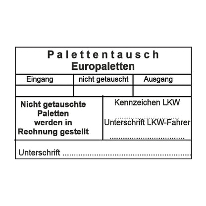 Palettentauschstempel nicht getauschte Europaletten – Stempelabdruck