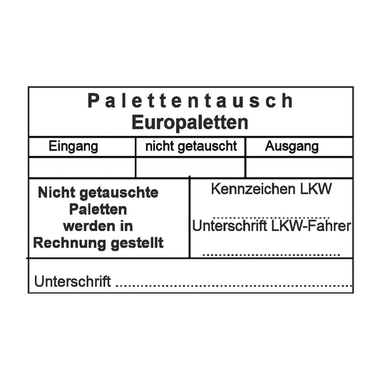 Palettentauschstempel nicht getauschte Europaletten – Stempelabdruck
