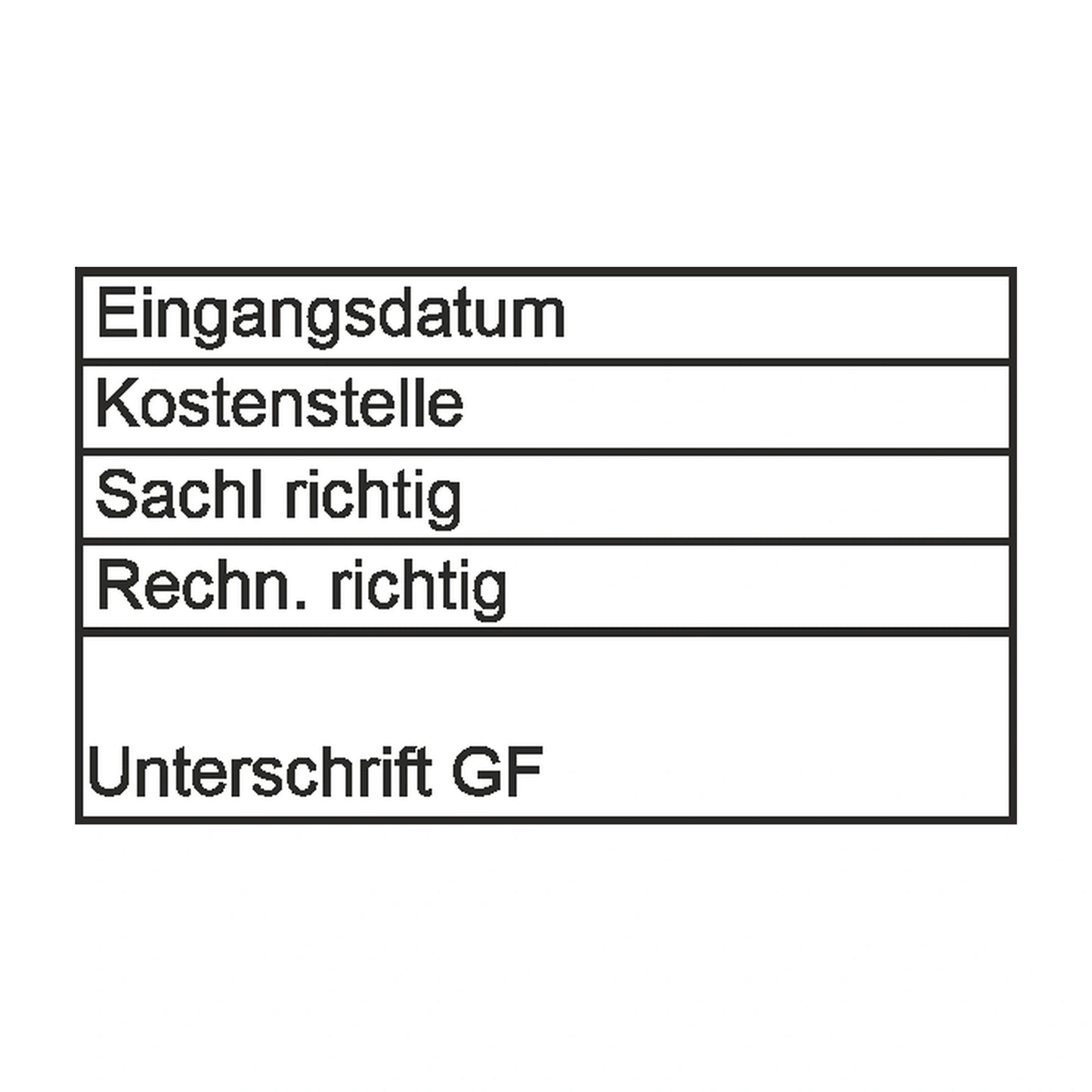 Rechnungseingangsprüfstempel Kostenstelle – Stempelabdruck