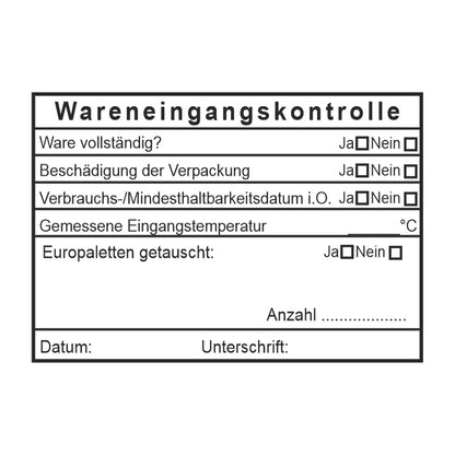 HACCP-Wareneingangsstempel mit Palettentausch – Stempelabdruck