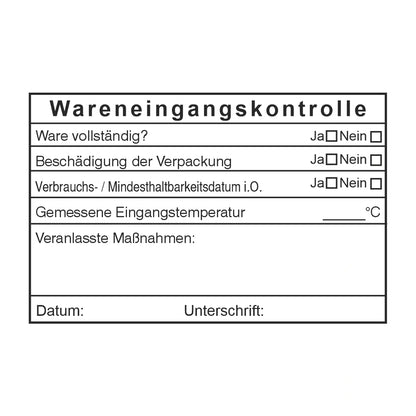 HACCP-Wareneingangsstempel mit Maßnahmen – Stempelabdruck