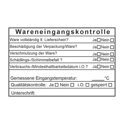 HACCP-Wareneingangsstempel Hygiene & Schädlingsbefall – Stempelabdruck
