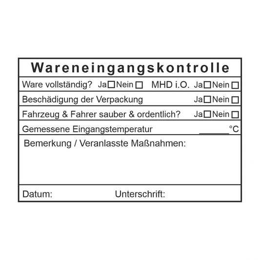 HACCP-Wareneingangsstempel Fahrzeughygiene – Stempelabdruck