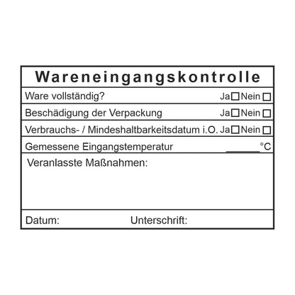 HACCP-Wareneingangsstempel MHD & Maßnahmen – Stempelabdruck