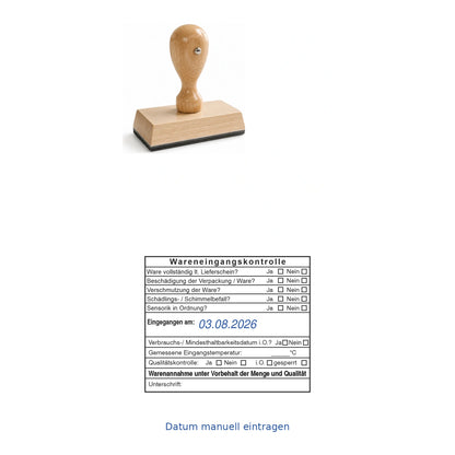 HACCP-Wareneingangsstempel Sensorik & Freigabe – Stempelgerät mit Abdruck