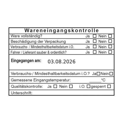 HACCP-Wareneingangsstempel Fahrerhygiene & Qualität – Stempelabdruck
