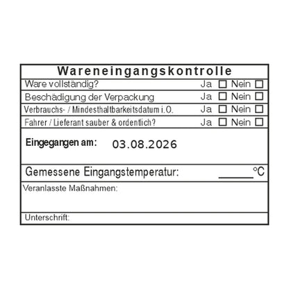 HACCP-Wareneingangsstempel Fahrerhygiene – Stempelabdruck