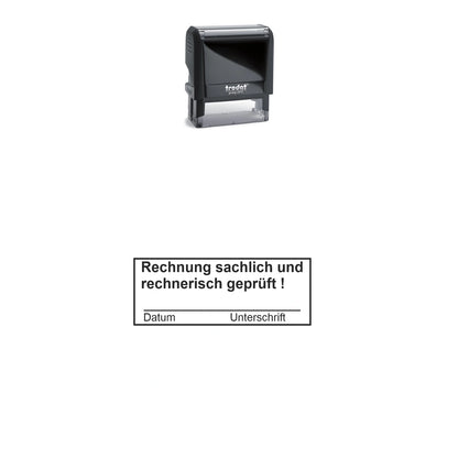 Rechnungsprüfstempel sachlich & rechnerisch – Stempelgerät mit Abdruck