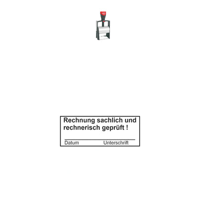 Rechnungsprüfstempel sachlich & rechnerisch – Stempelgerät mit Abdruck