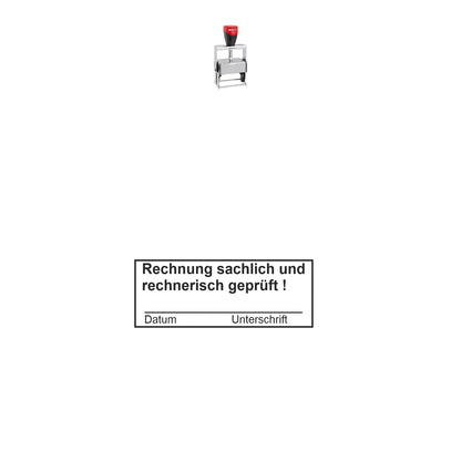 Rechnungsprüfstempel sachlich & rechnerisch – Stempelgerät mit Abdruck