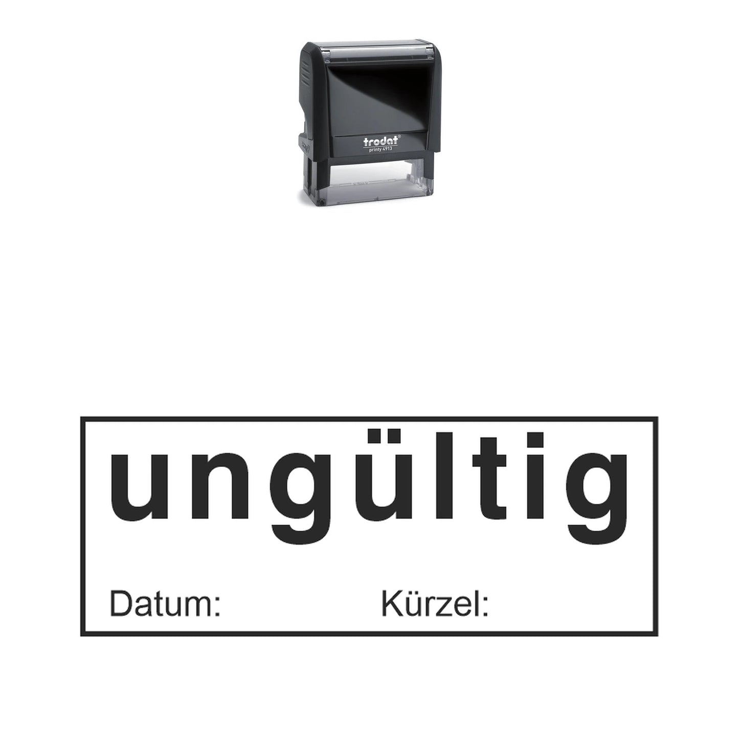 Ungültig-Stempel mit Datum – Stempelgerät mit Abdruck