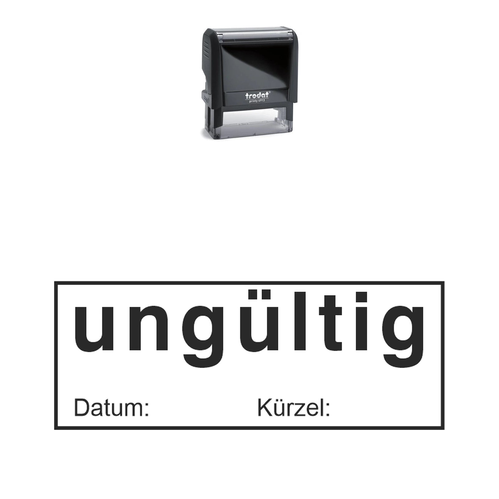 Ungültig-Stempel mit Datum – Stempelgerät mit Abdruck