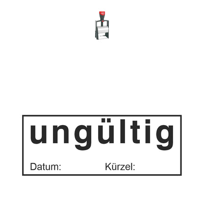 Ungültig-Stempel mit Datum – Stempelgerät mit Abdruck