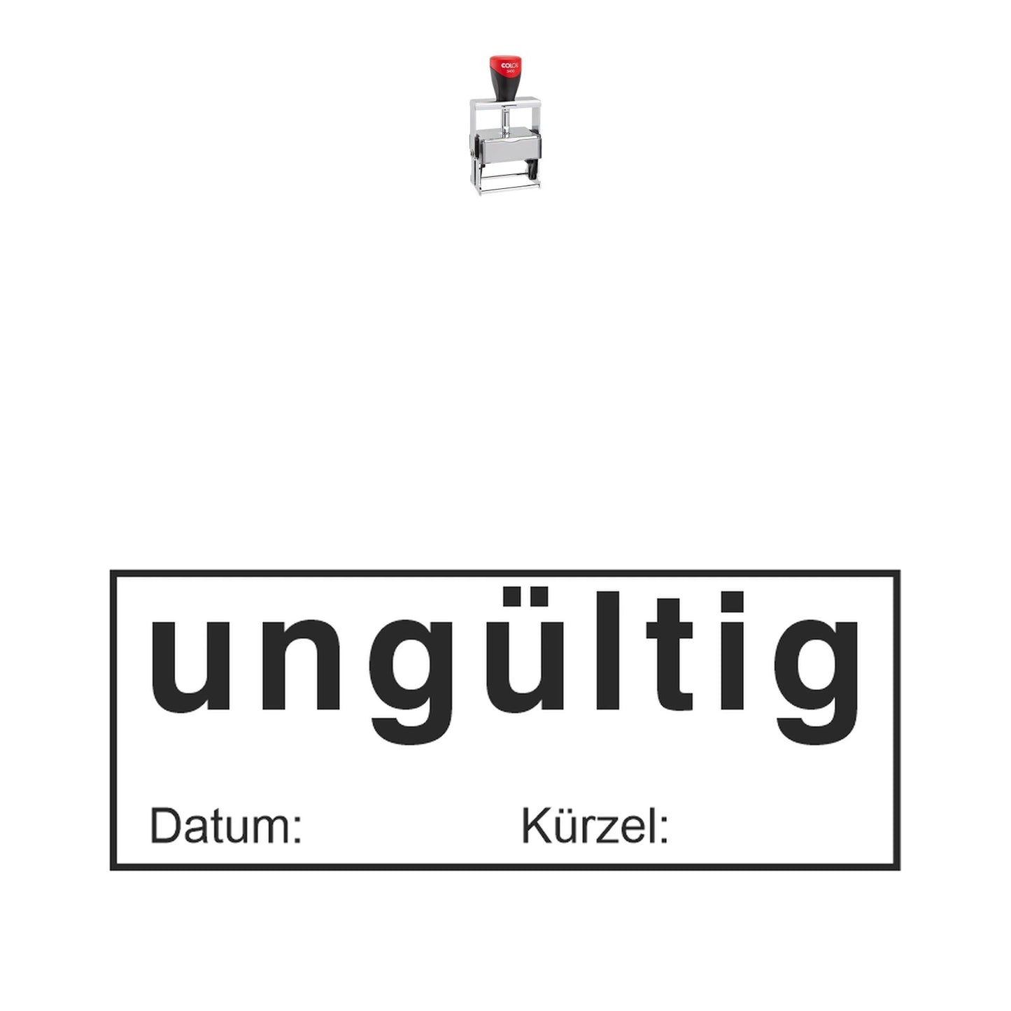 Ungültig-Stempel mit Datum – Stempelgerät mit Abdruck