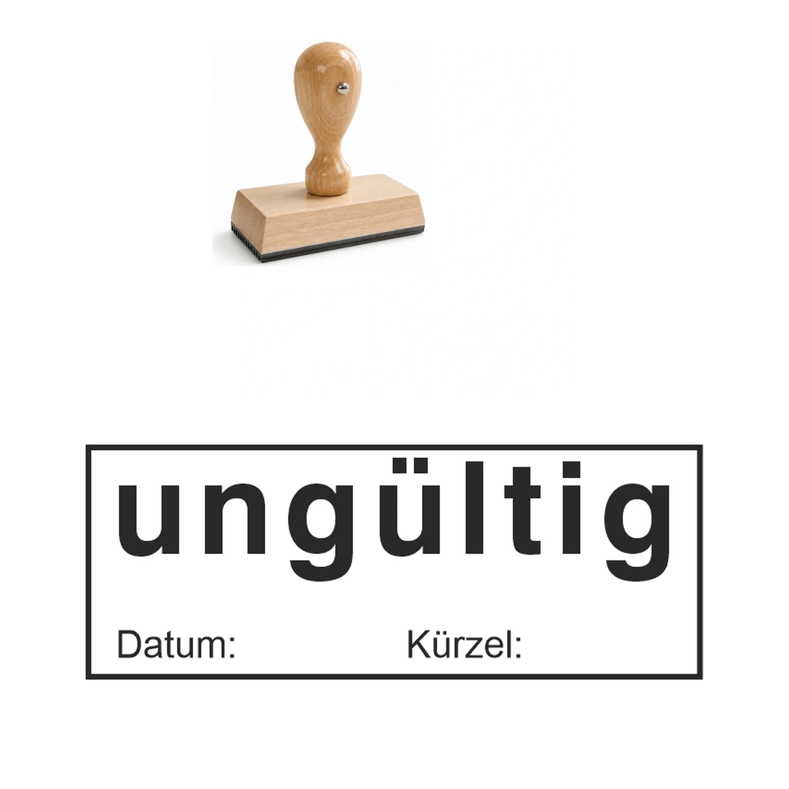 Ungültig-Stempel mit Datum – Stempelgerät mit Abdruck