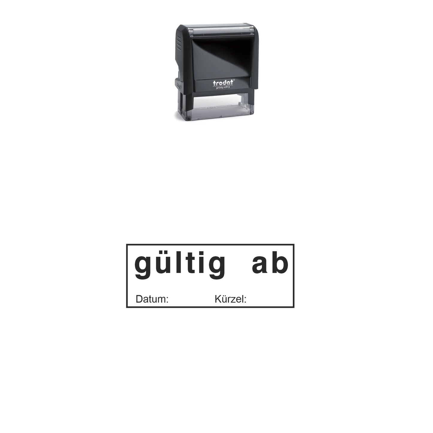 Gültig-ab-Stempel mit Datum – Stempelgerät mit Abdruck
