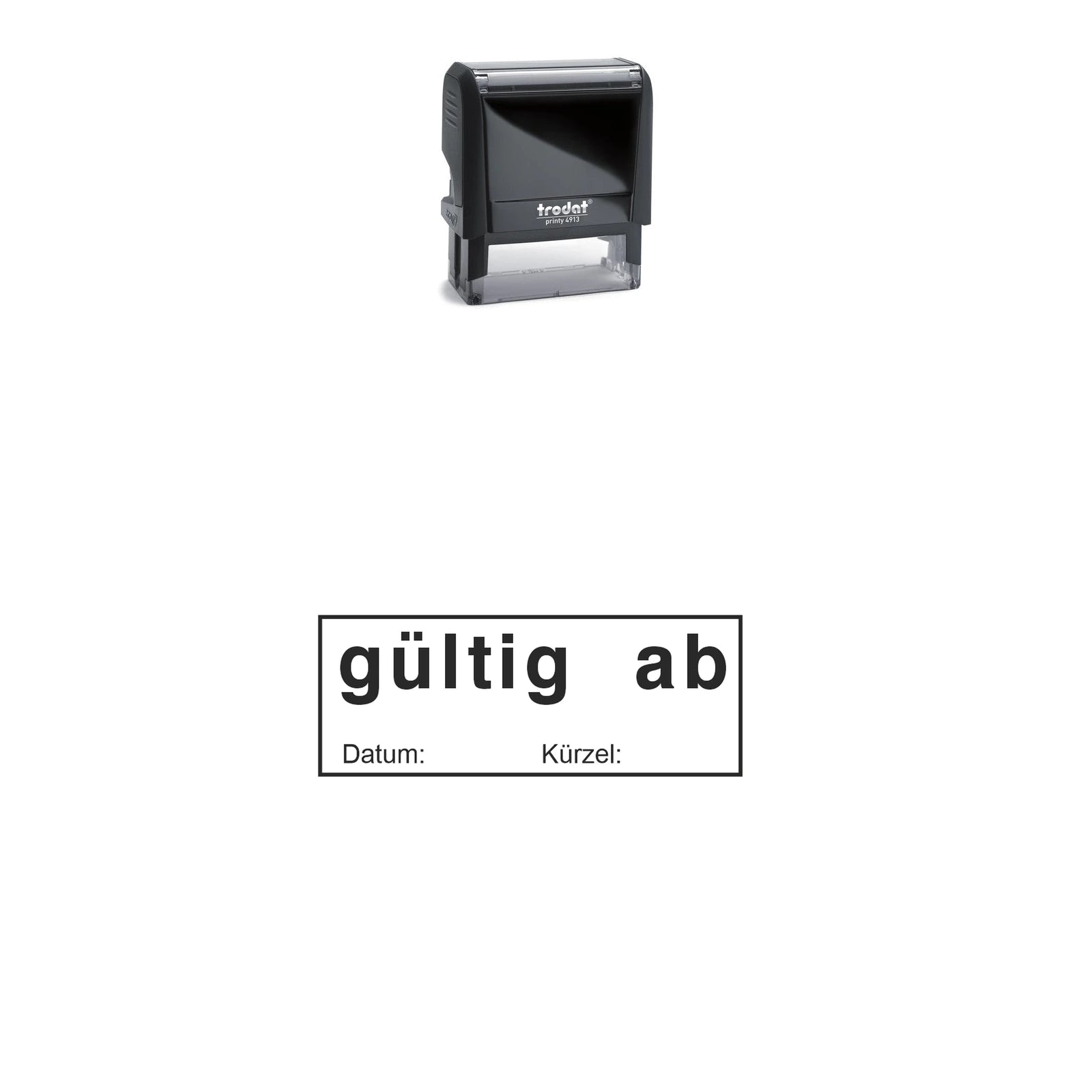Gültig-ab-Stempel mit Datum – Stempelgerät mit Abdruck