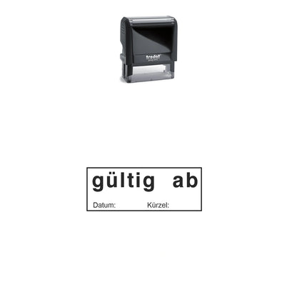 Gültig-ab-Stempel mit Datum – Stempelgerät mit Abdruck