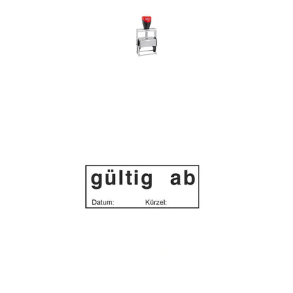 Gültig-ab-Stempel mit Datum – Stempelgerät mit Abdruck