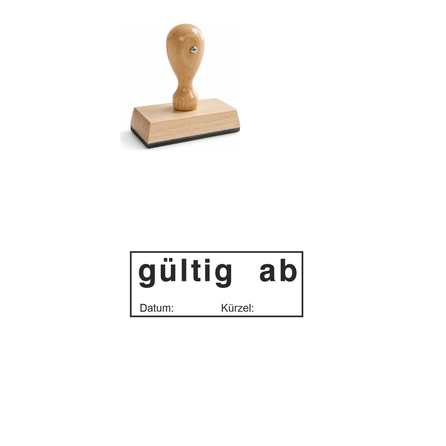 Gültig-ab-Stempel mit Datum – Stempelgerät mit Abdruck