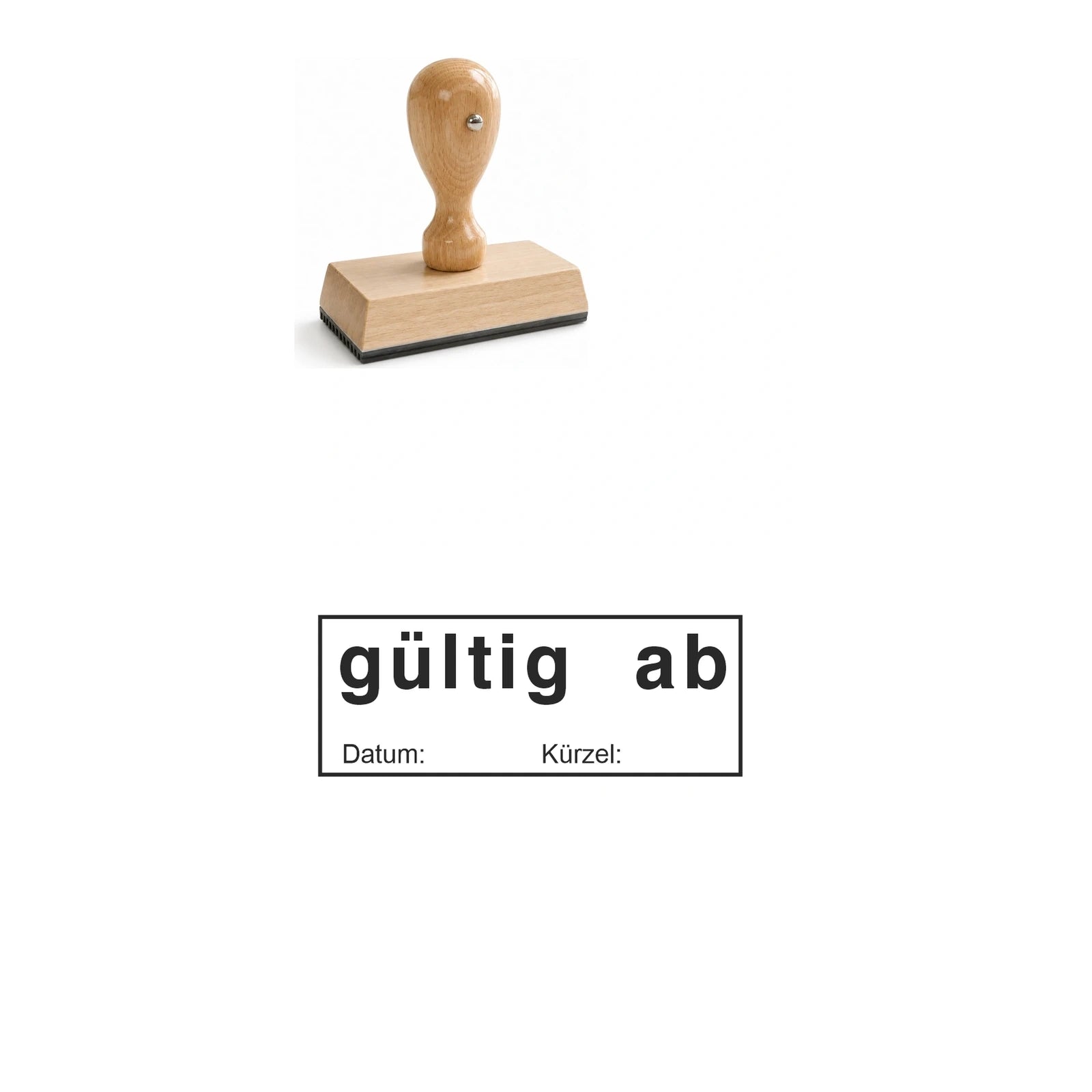 Gültig-ab-Stempel mit Datum – Stempelgerät mit Abdruck