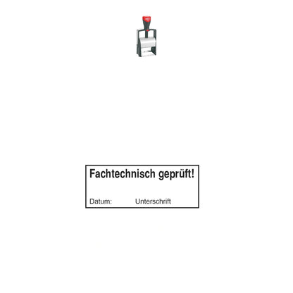 Fachtechnischer Prüfstempel – Stempelgerät mit Abdruck