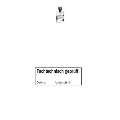 Fachtechnischer Prüfstempel – Stempelgerät mit Abdruck