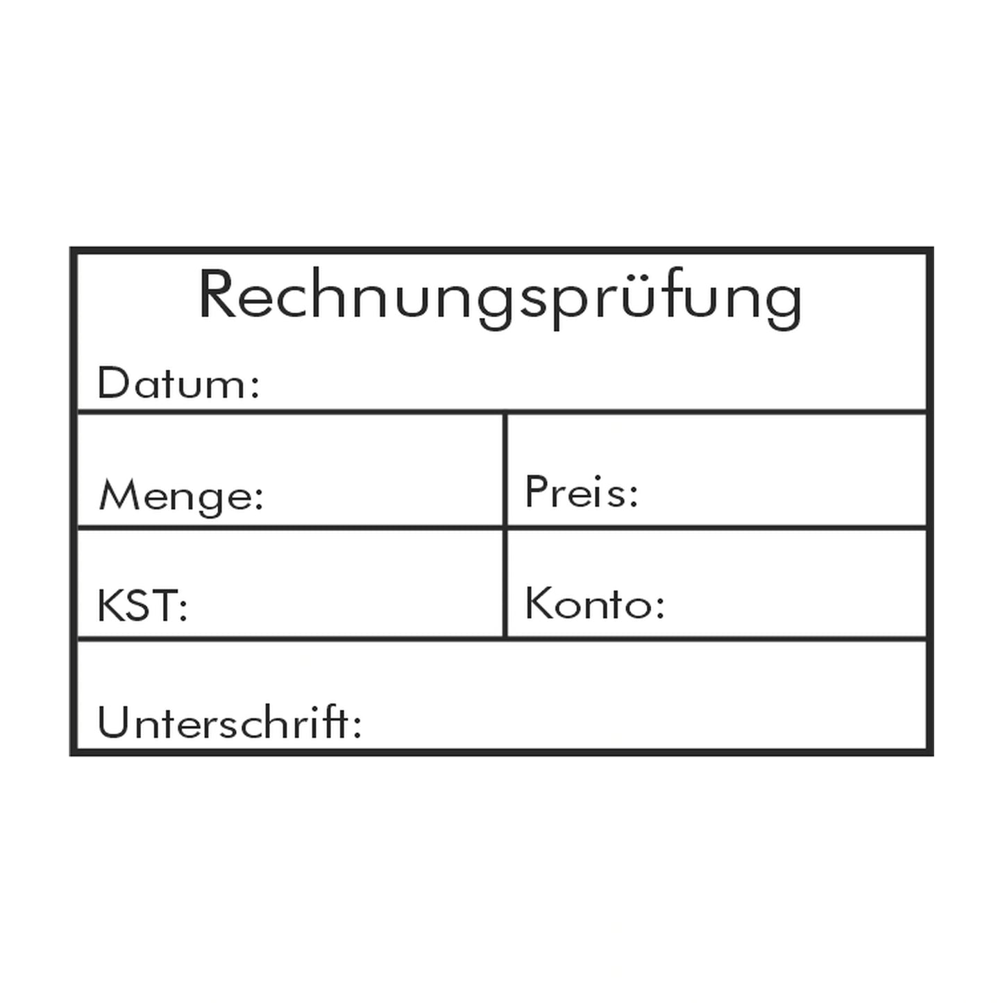 Rechnungsprüfstempel Menge & Preis – Stempelabdruck