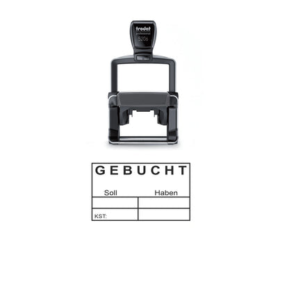 Gebuchtstempel Soll, Haben & Kostenstelle – Stempelgerät mit Abdruck