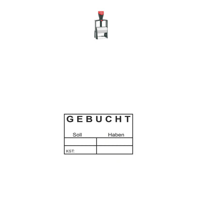 Gebuchtstempel Soll, Haben & Kostenstelle – Stempelgerät mit Abdruck