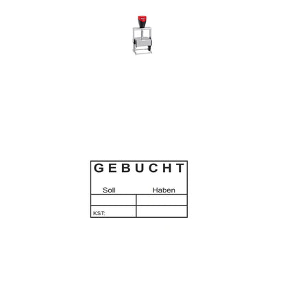 Gebuchtstempel Soll, Haben & Kostenstelle – Stempelgerät mit Abdruck