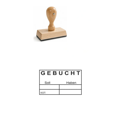 Gebuchtstempel Soll, Haben & Kostenstelle – Stempelgerät mit Abdruck